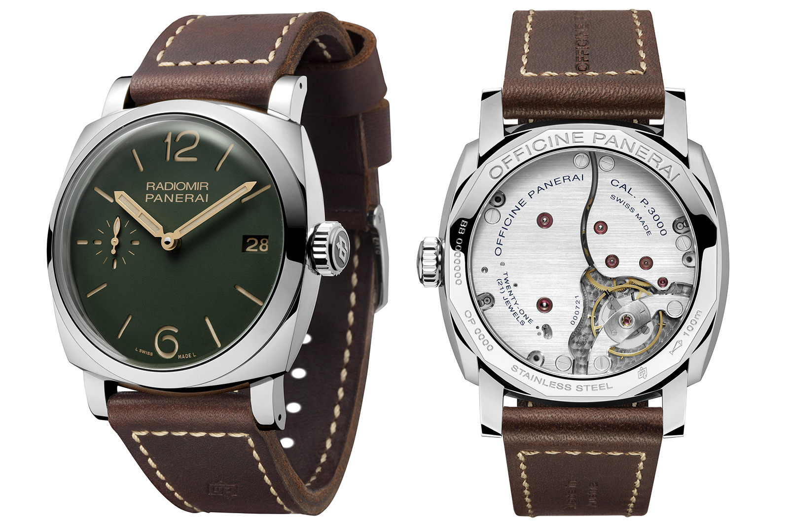 Radiomir 1940 3 Days Acciaio Green Dial- 47 mm - PAM736