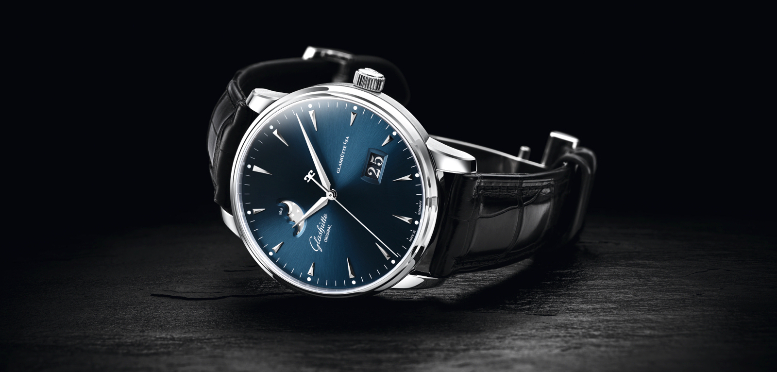 Senator Excellence Panorama Date Moon Phase Blue Cover