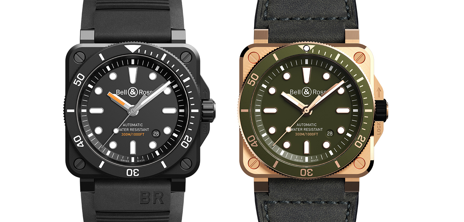 BR03-92 Diver Black Matte & Green Bronze