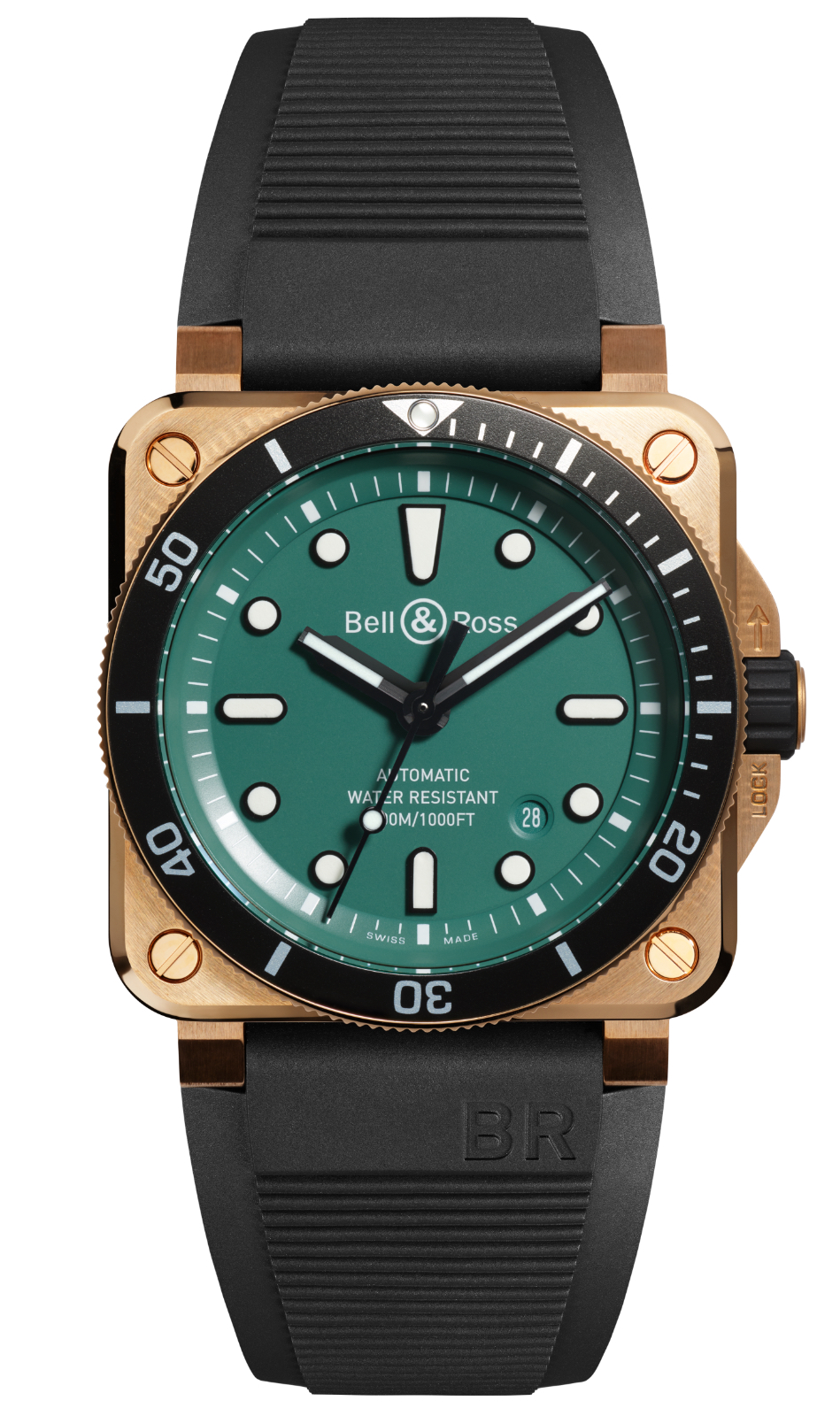 BR 03-92 Diver Black & Green Bronze