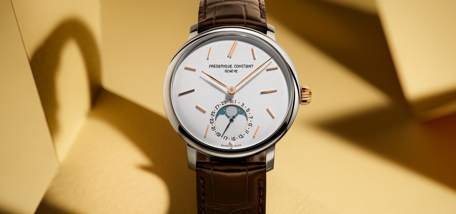 Frederique Constant Slimline Moonphase Date Manufacture seconde/seconde/