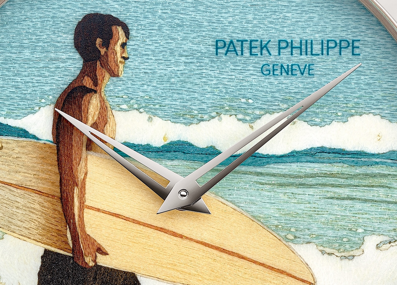 Patek Philippe Rare Handcrafts 2024 - 5089G-129 «Sur la plage», detalle