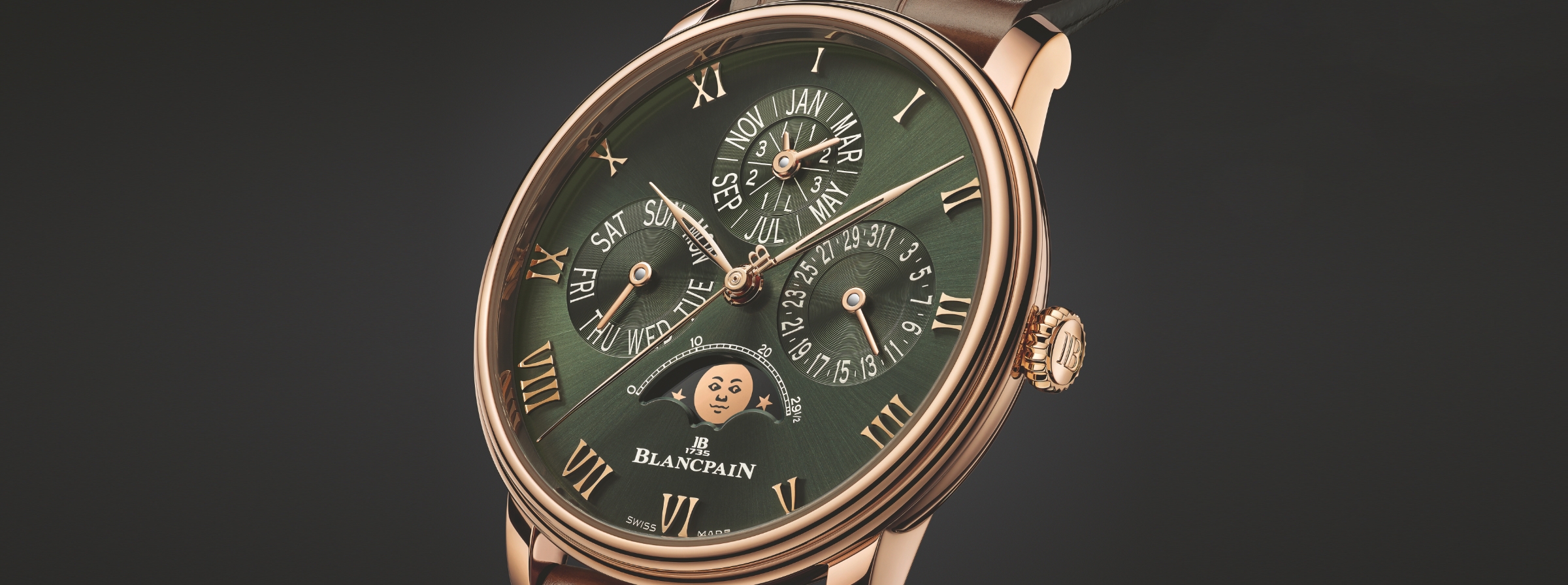 Blancpain Villeret Perpetual Calendar 6656 en oro rojo y esfera verde