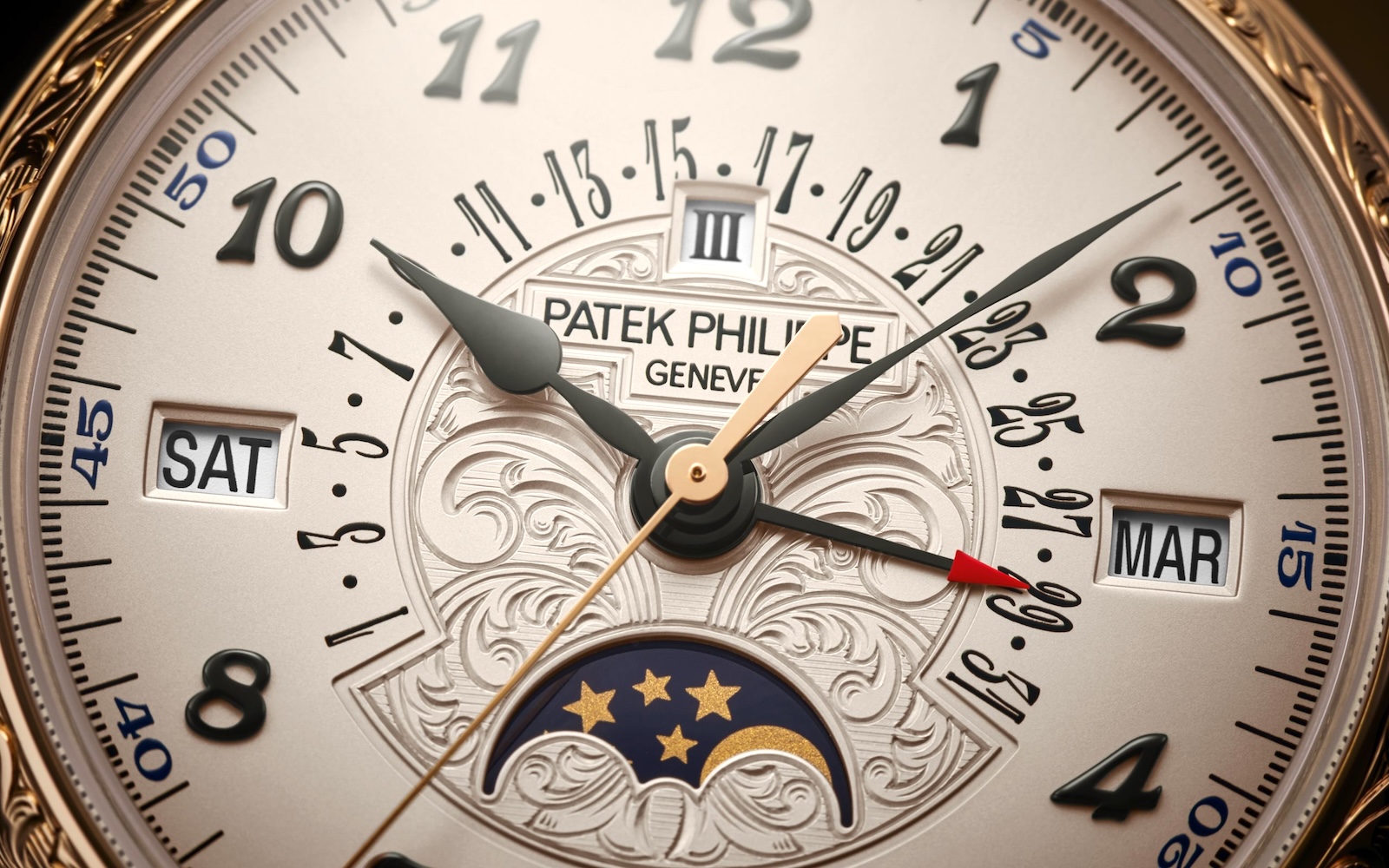 Patek Philippe 5160/500R Retrograde Perpetual Calendar - detalle dial