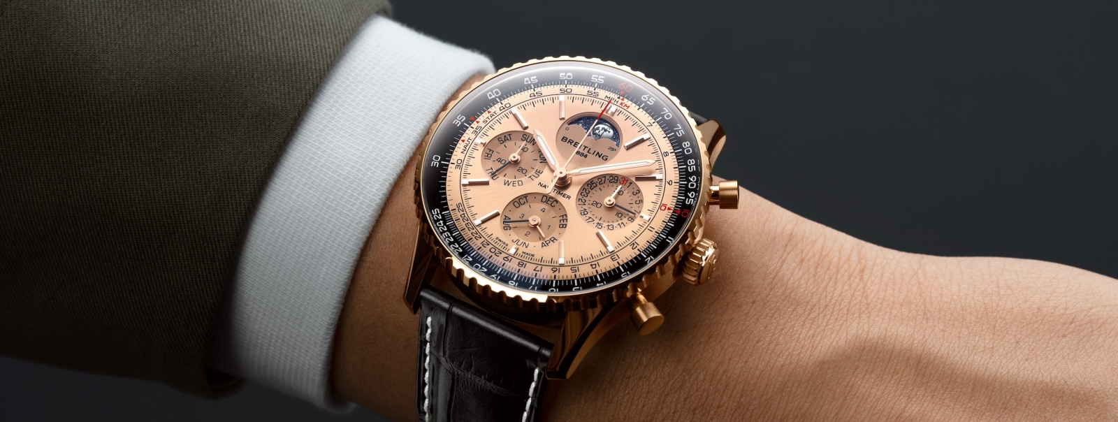 Calibre Breitling B19; Cronógrafo con Calendario Perpetuo